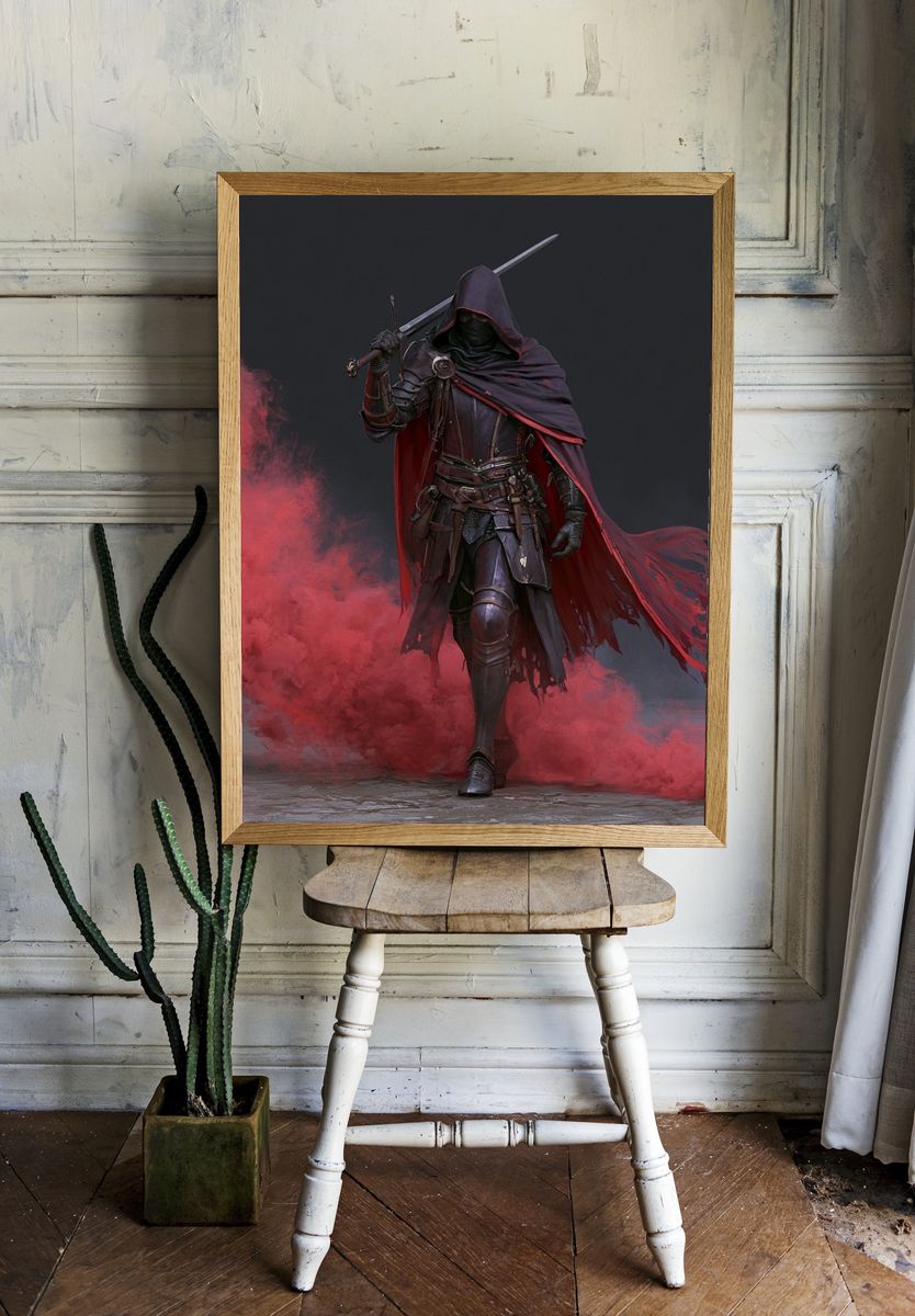 Shadow Assassin Fantasy Print. room preview