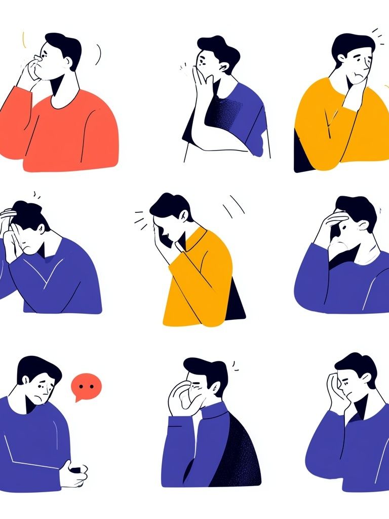 Emotional Faces Illustration Poster. poster — illustration art