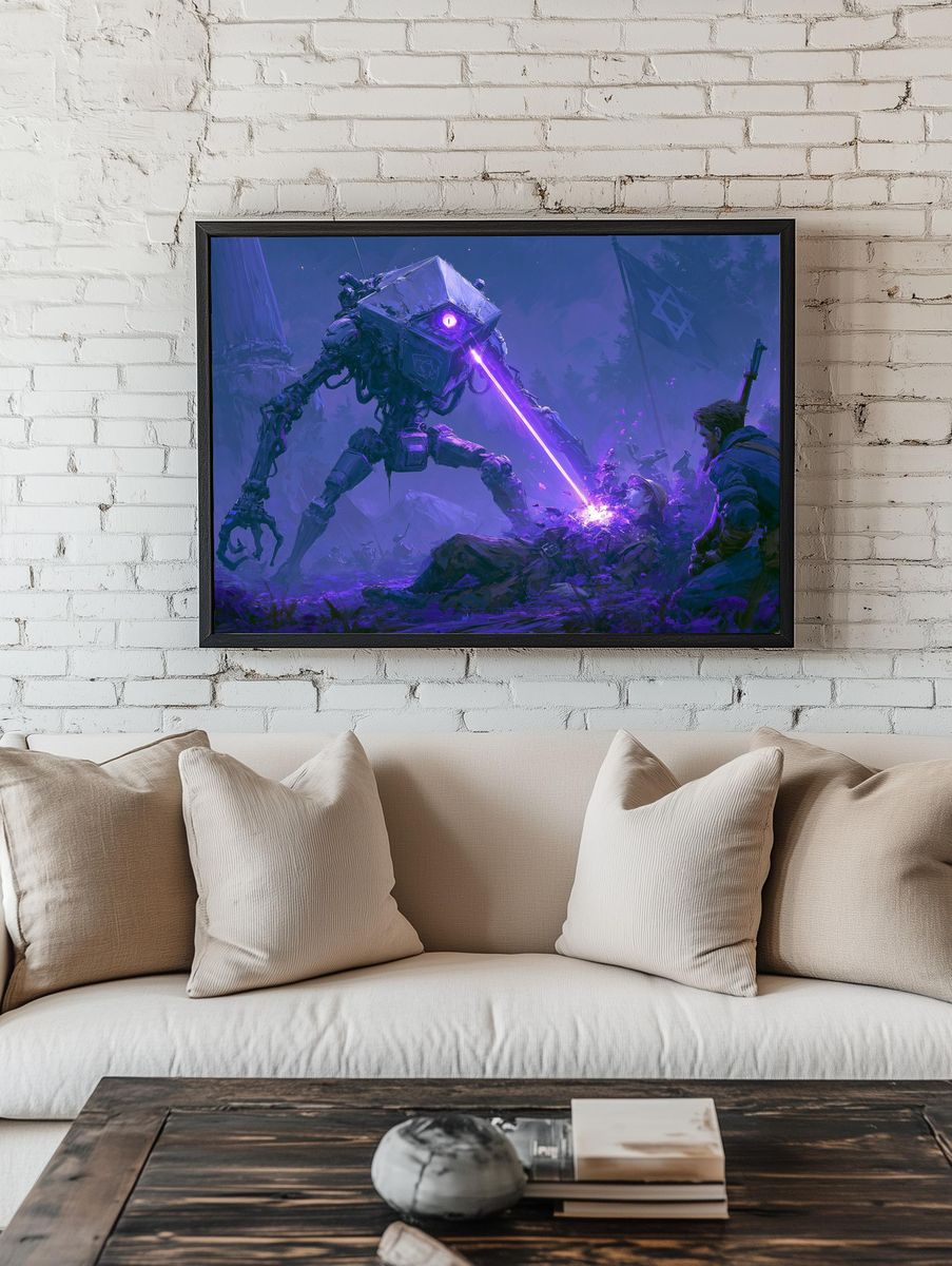 Sci-Fi Battle Mech Illustration Poster. room preview