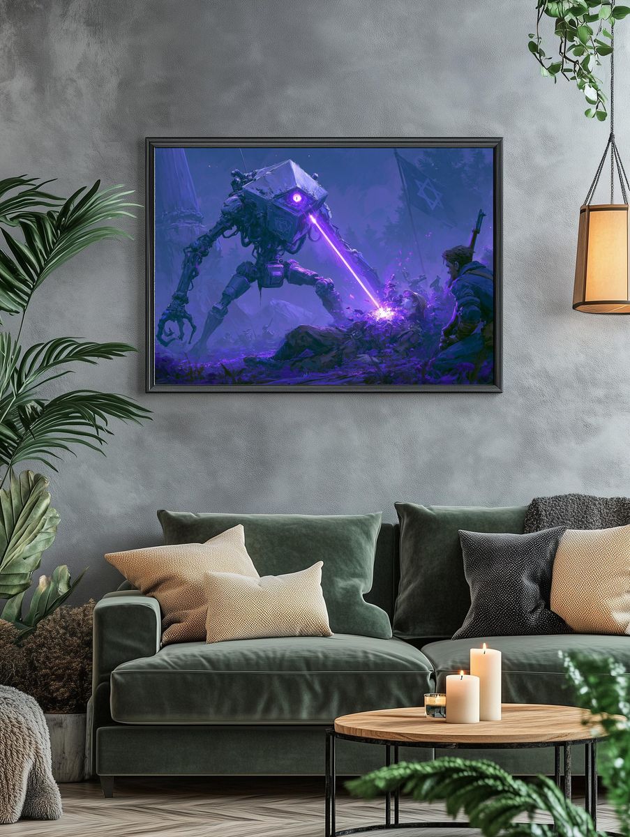 Sci-Fi Battle Mech Illustration Poster. — room view 4