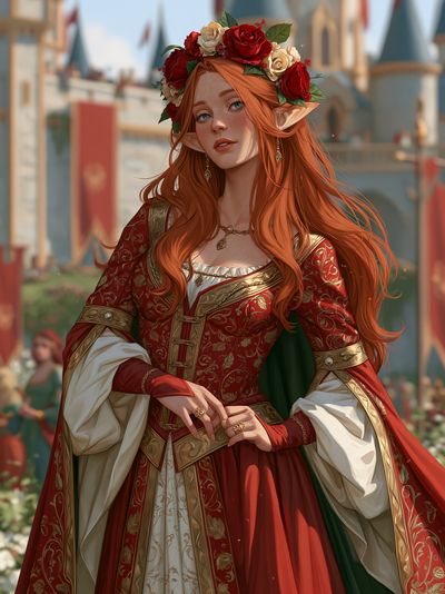 Elven Princess Fantasy Illustration Poster. poster