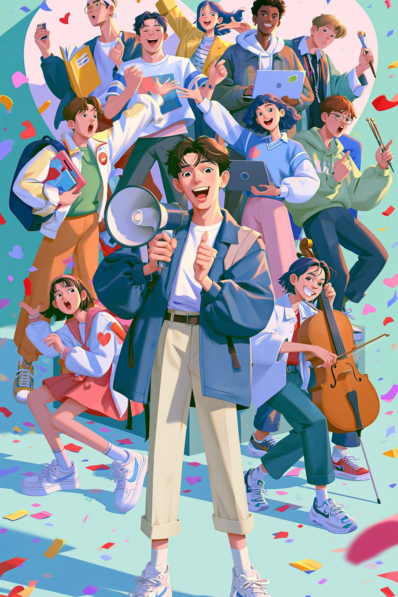 Student Celebration Digital Art Poster. poster detail