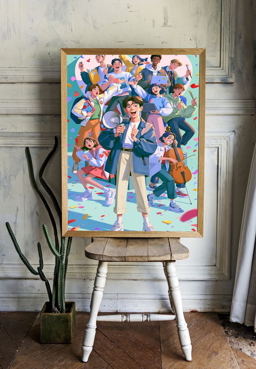 Student Celebration Digital Art Poster. — room view 1