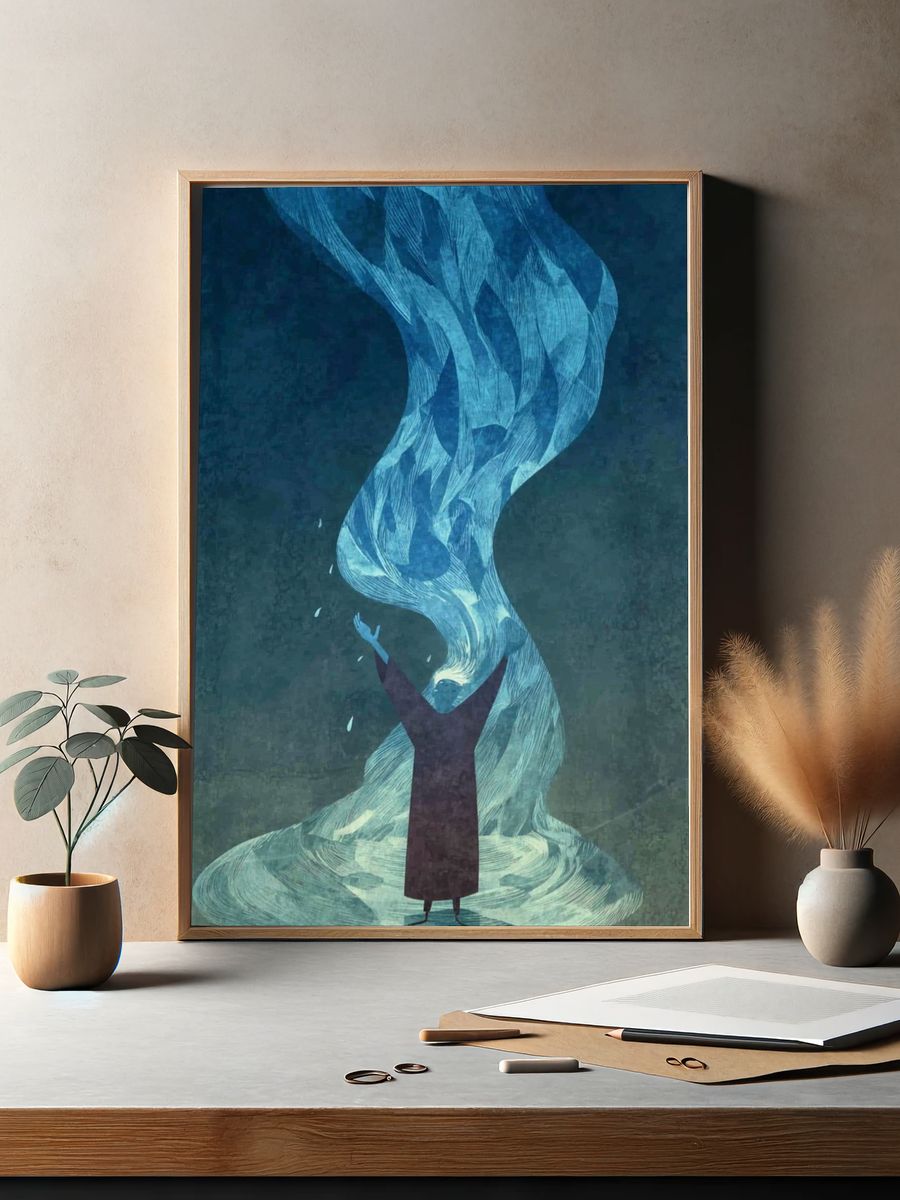Mystic Figure and Flowing Light Print. — room view 2