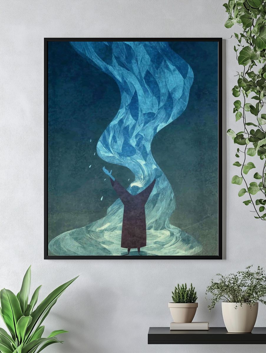 Mystic Figure and Flowing Light Print. — room view 4