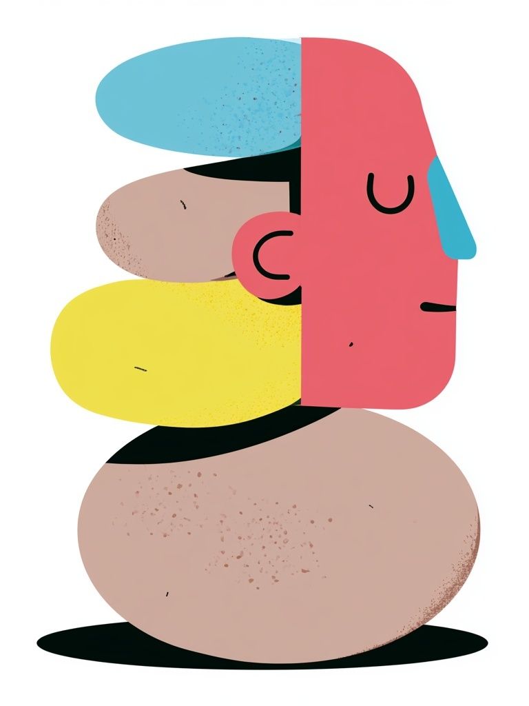 Abstract Face Stack Poster. poster detail