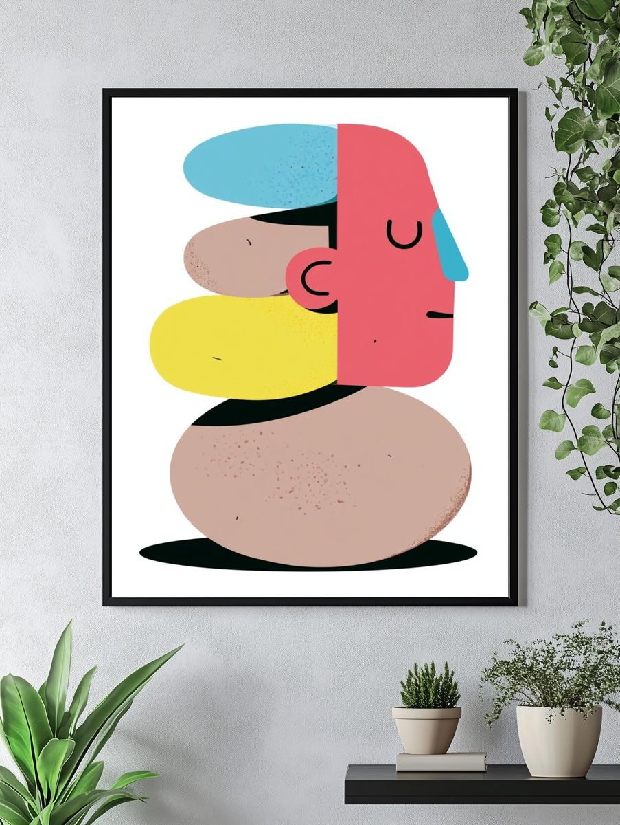 Abstract Face Stack Poster. — room view 4