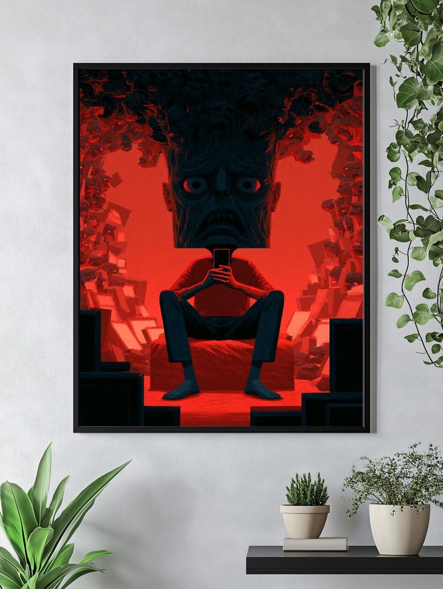 Surreal Red Nightmare Poster. — room view 4