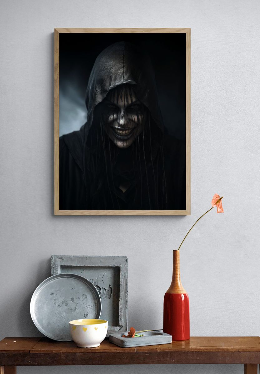 Dark Hooded Figure Horror Poster. — room view 3
