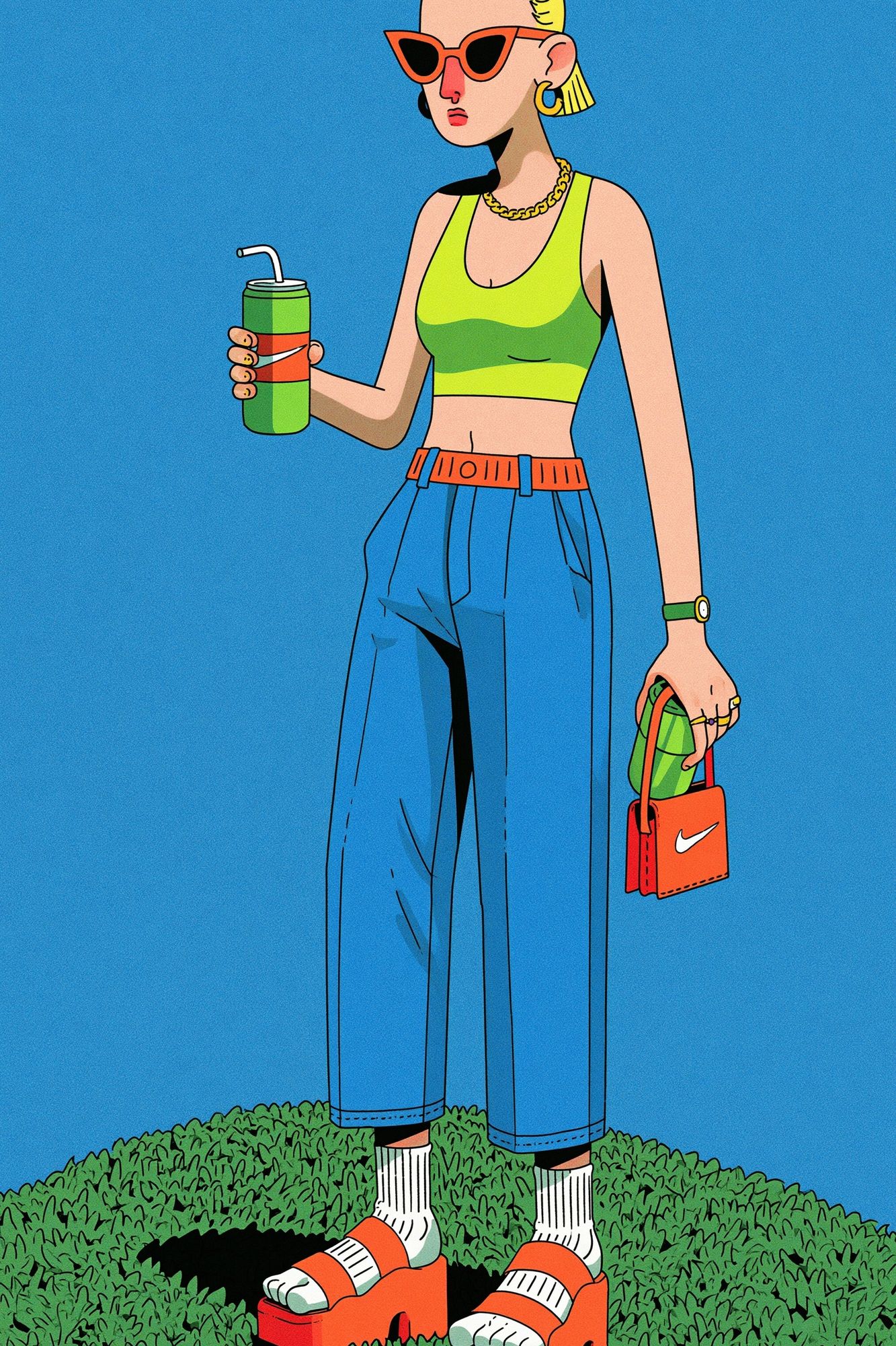 Streetwear Girl Illustration Poster. poster — illustration art