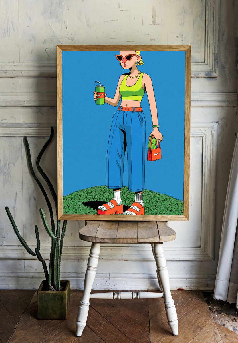 Streetwear Girl Illustration Poster. room preview