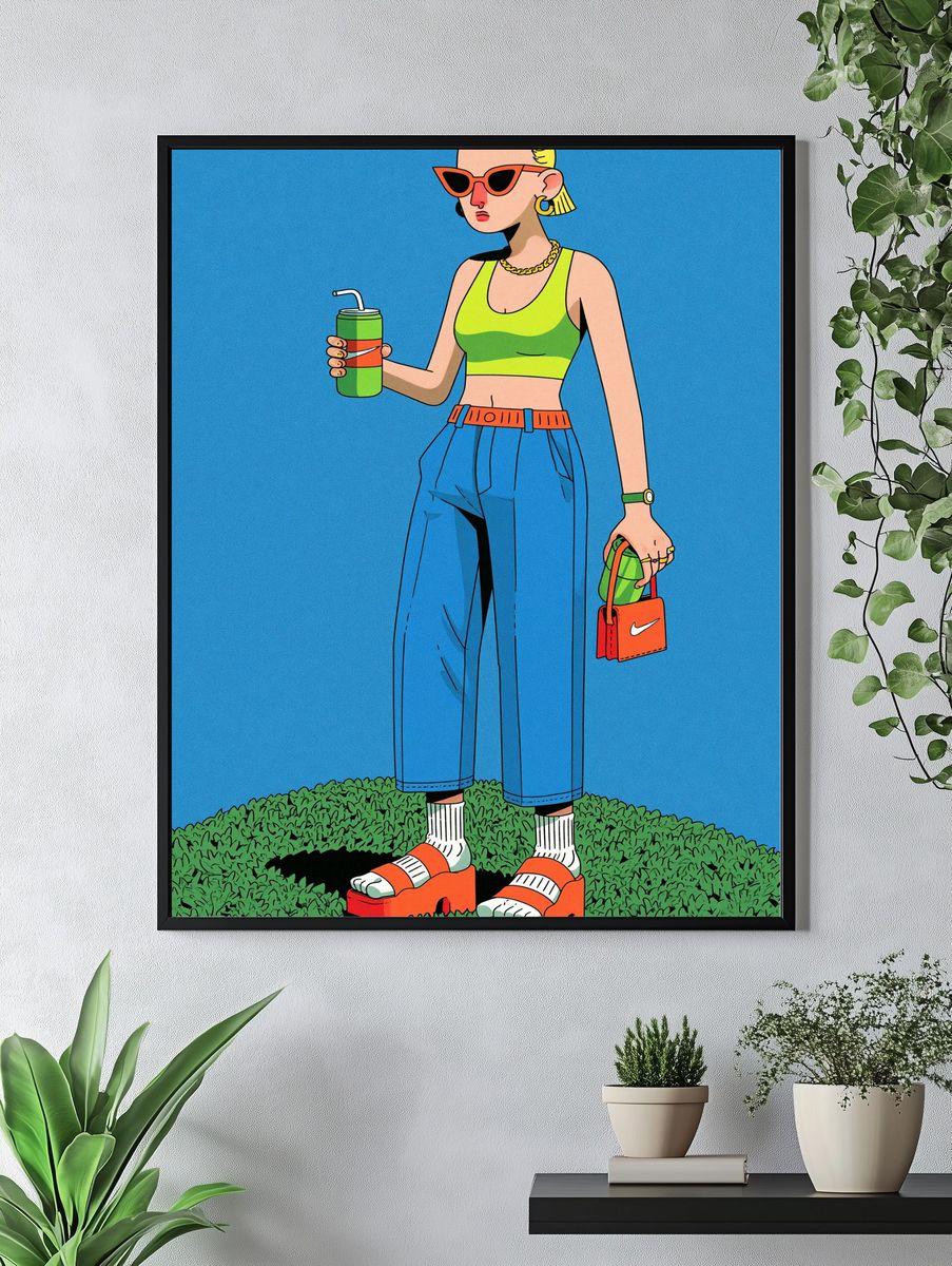 Streetwear Girl Illustration Poster. — room view 4