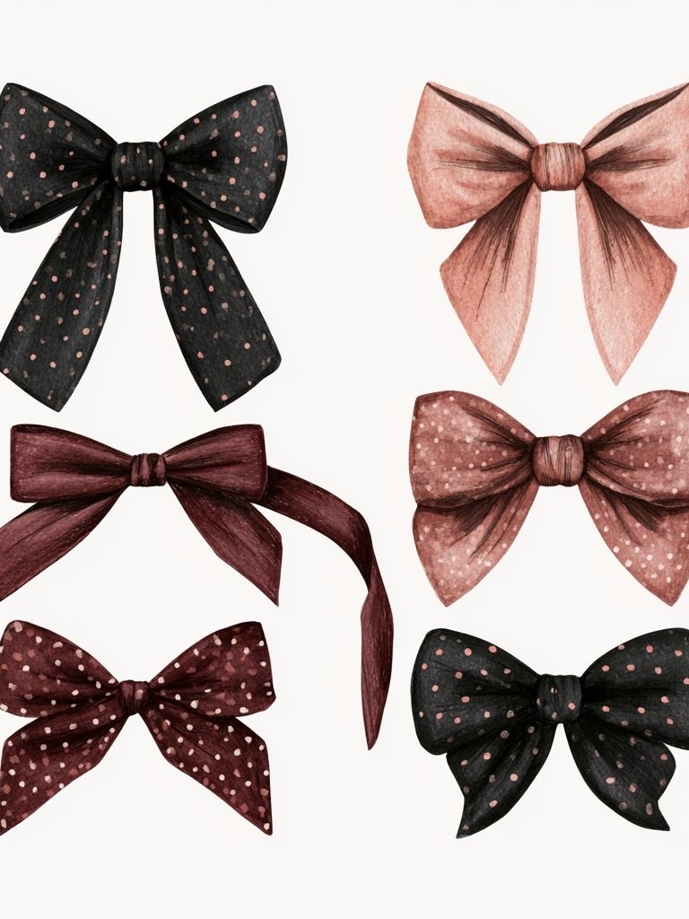 Ribbon Bow Watercolor Print. poster — illustration art