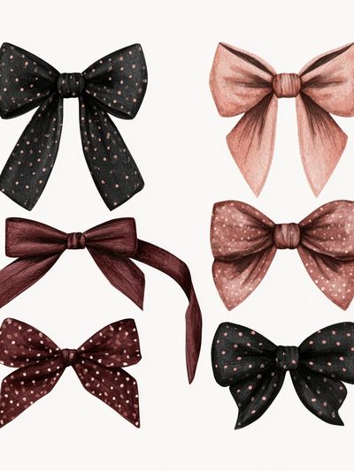 Ribbon Bow Watercolor Print.