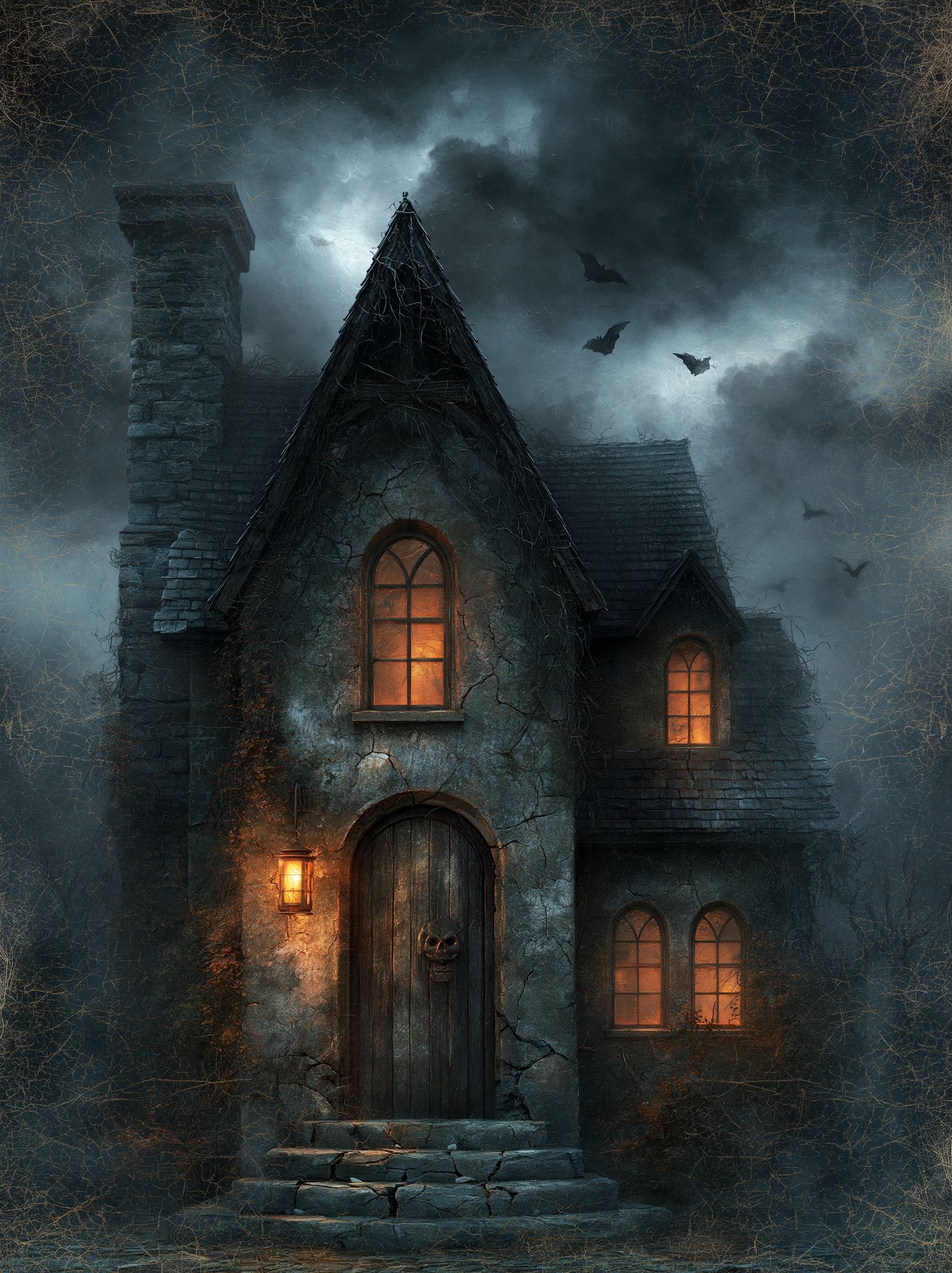 Haunted Gothic House Illustration Poster. poster — illustration art