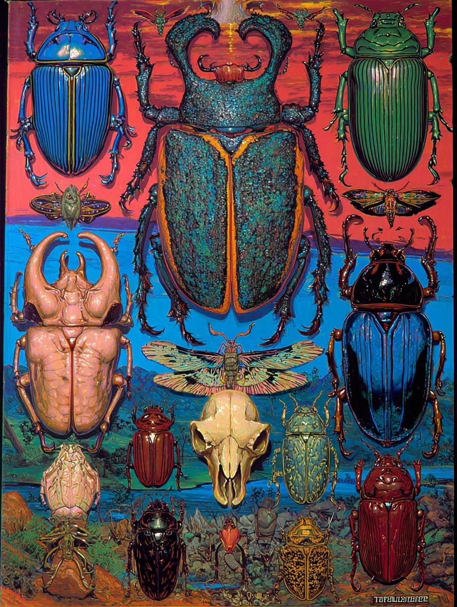 Beetle Collection Illustration Poster. poster detail