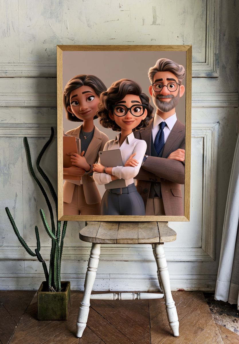 Professional Team Portrait Illustration Poster. room preview