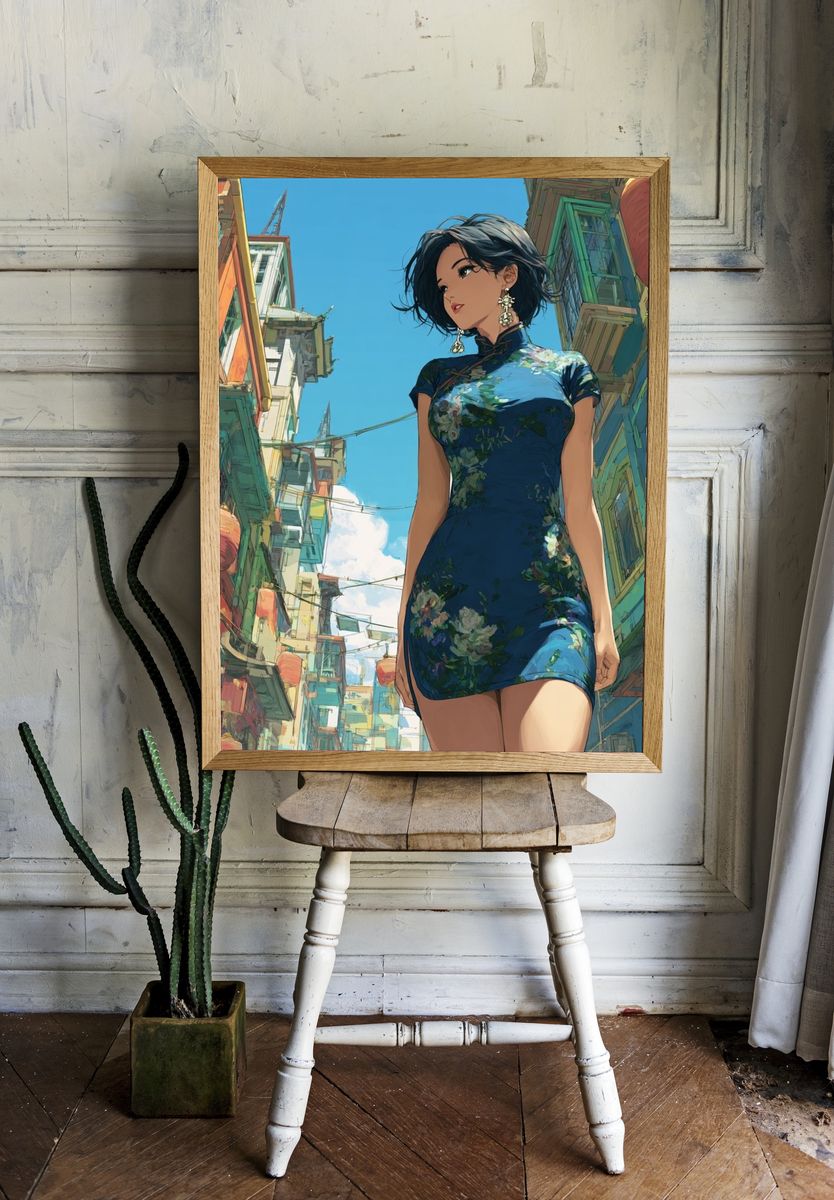 Urban Street Portrait Illustration Poster. room preview