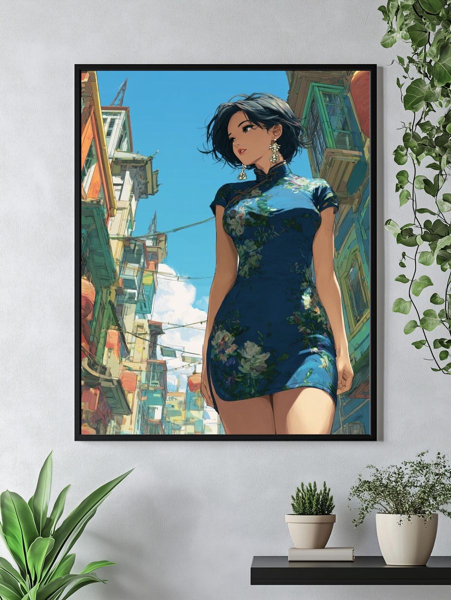 Urban Street Portrait Illustration Poster. — room view 4