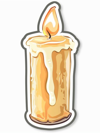 Melting Candle Illustration Poster.