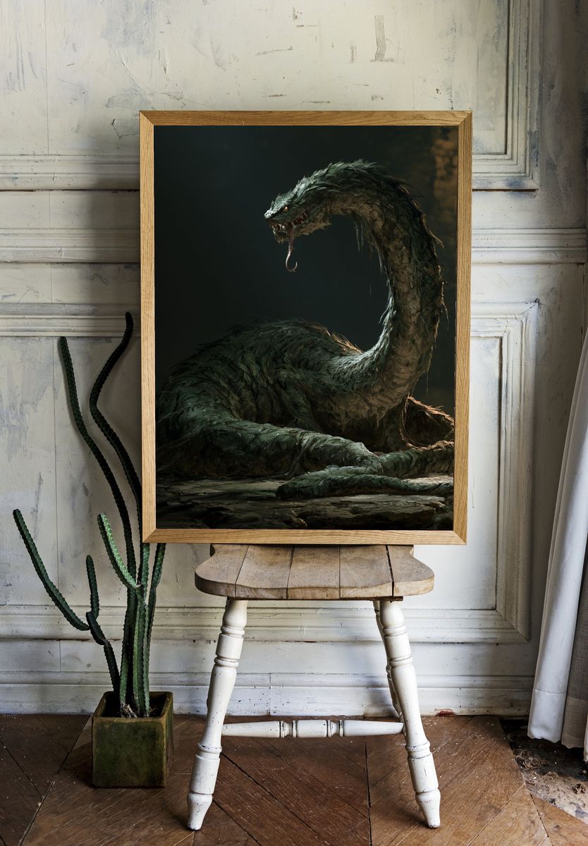 Serpent Dragon Fantasy Poster. room preview