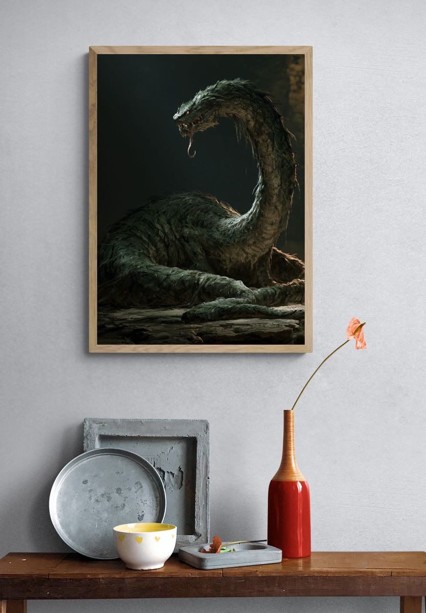Serpent Dragon Fantasy Poster. — room view 3