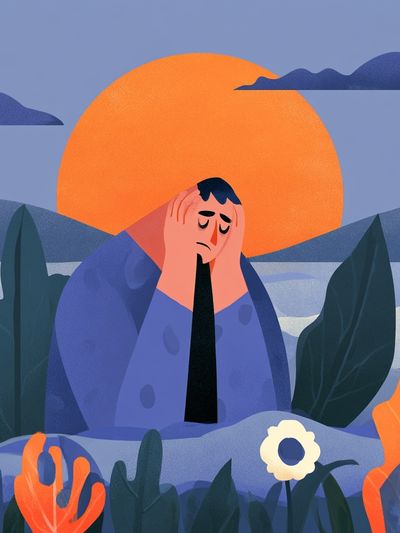 Melancholy Sunset Illustration Poster.