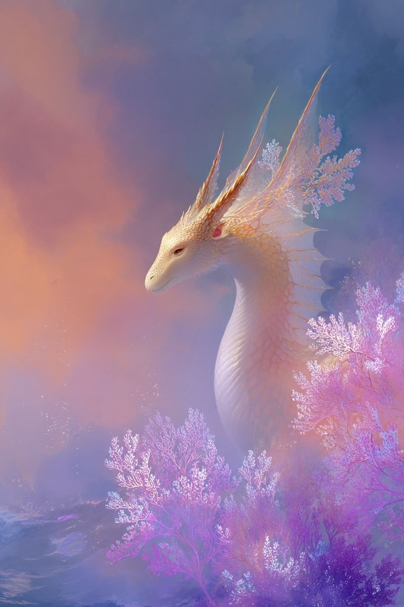 Celestial Dragon Fantasy Print. poster — illustration art