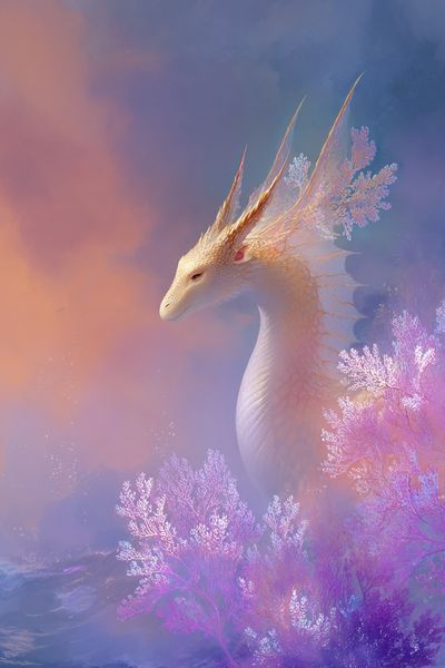 Celestial Dragon Fantasy Print.