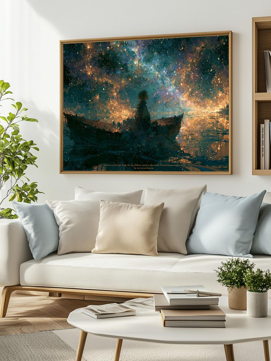 Dreamy Starry Boat Ride Print. — room view 2