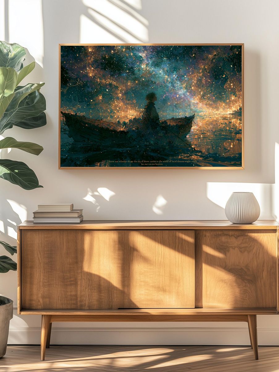 Dreamy Starry Boat Ride Print. — room view 3