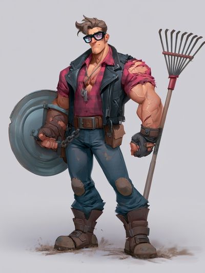 Rugged Brawler Character Illustration Poster. poster