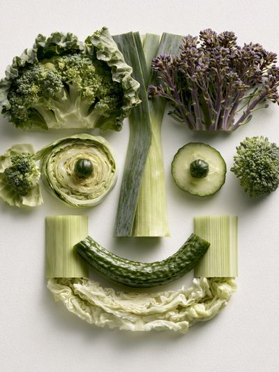 Vegetable Face Collage Print. poster print