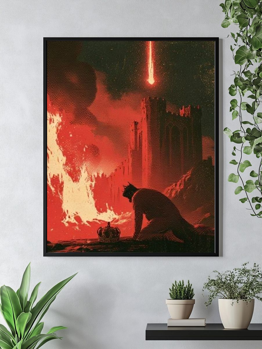 Infernal Castle Scene Illustration Poster. — room view 4