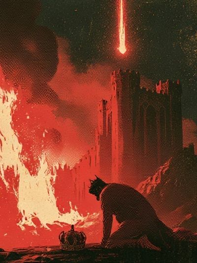 Infernal Castle Scene Illustration Poster. poster