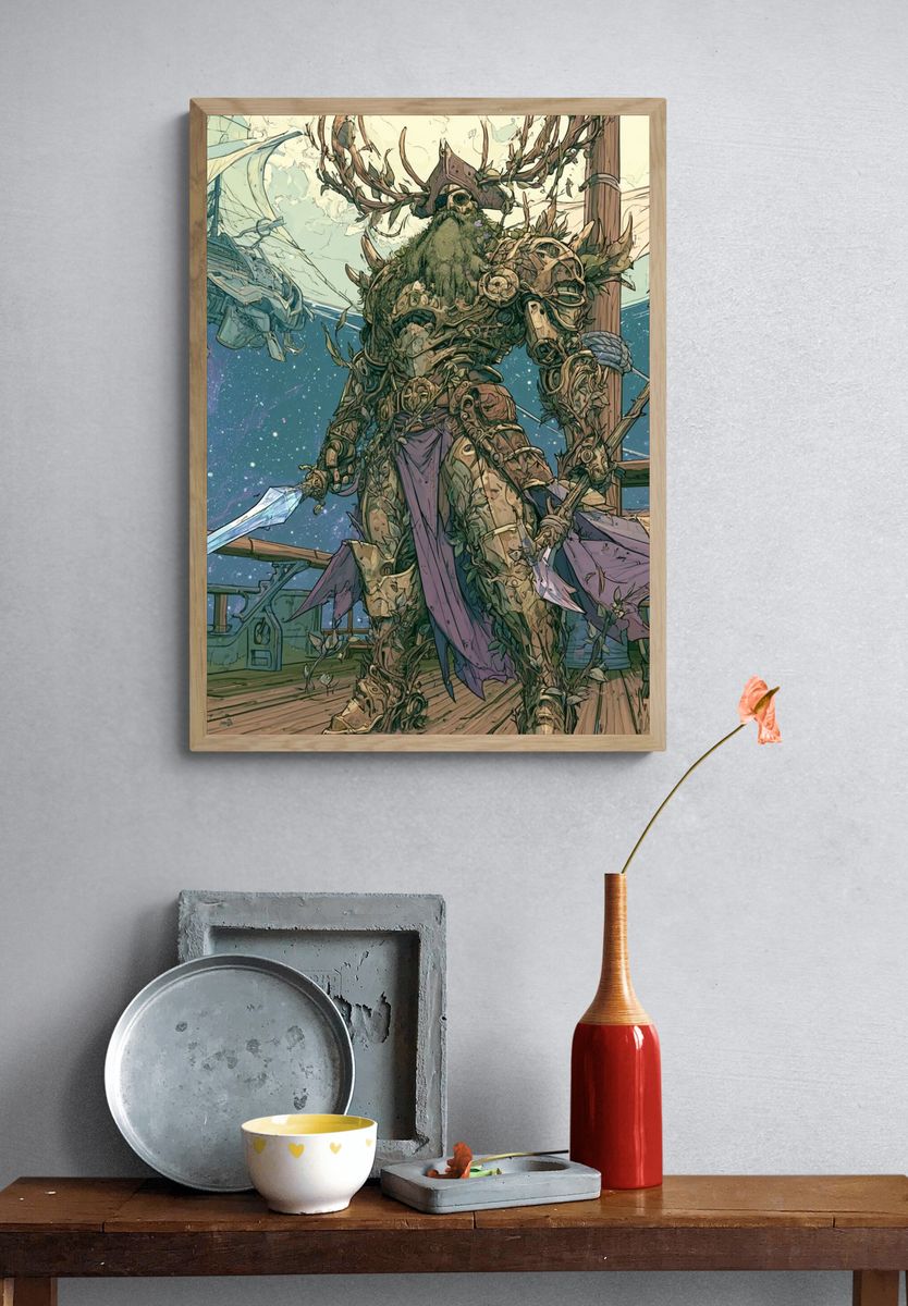 Forest Guardian Fantasy Illustration Poster. — room view 3