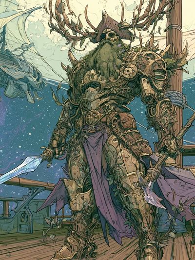 Forest Guardian Fantasy Illustration Poster.