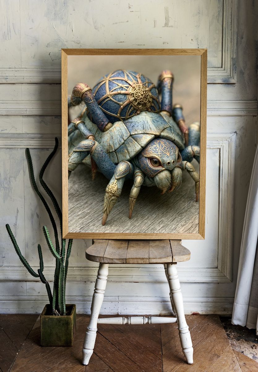 Steampunk Spider Illustration Poster. room preview