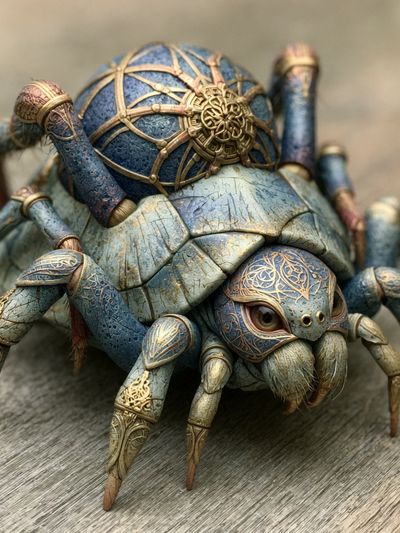 Steampunk Spider Illustration Poster.