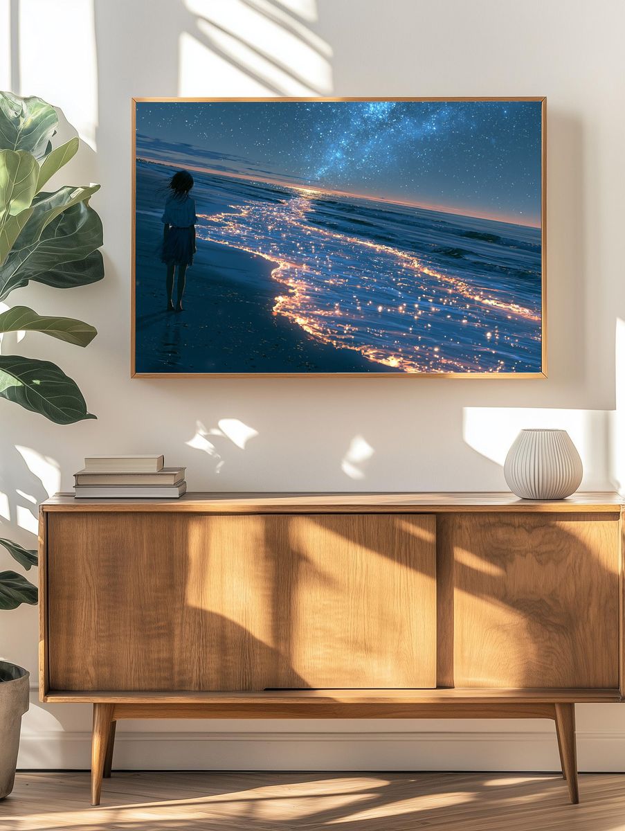 Starry Beach Dreamscape Print. — room view 3