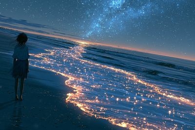 Starry Beach Dreamscape Print.