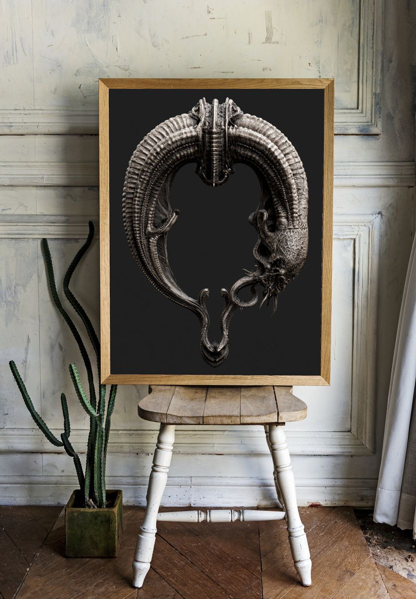 Alien Skull Ring Illustration Poster. — room view 1