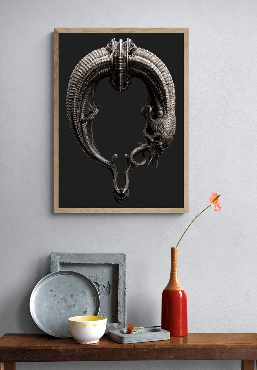 Alien Skull Ring Illustration Poster. — room view 3