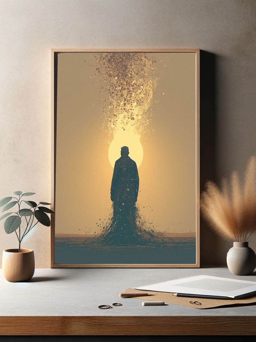 Surreal Silhouette Sunset Print. — room view 2