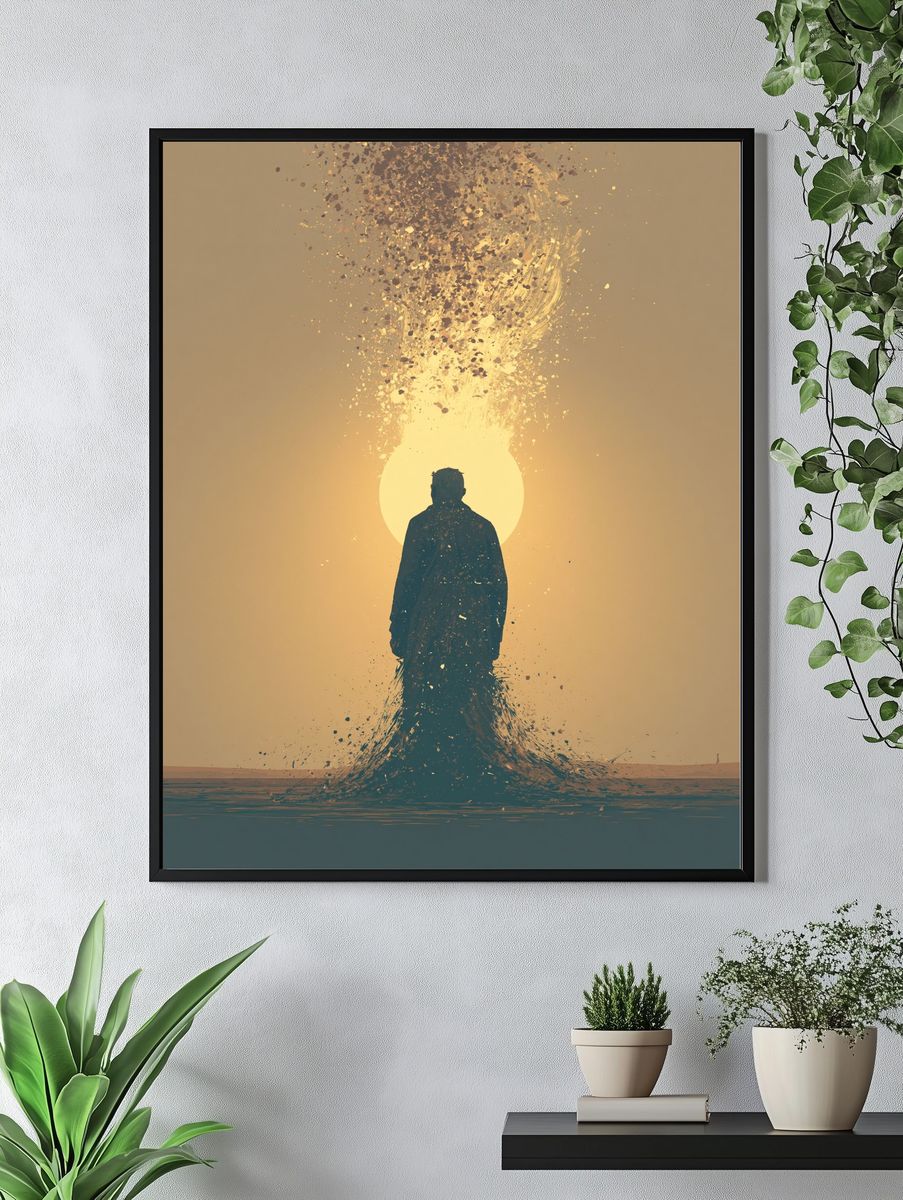 Surreal Silhouette Sunset Print. — room view 4