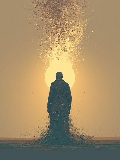 Surreal Silhouette Sunset Print.