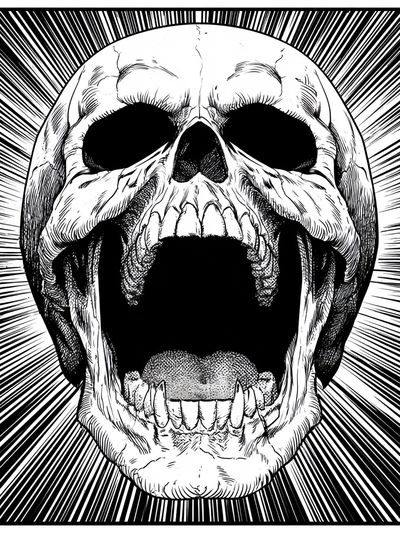 Screaming Skull Ink Poster.