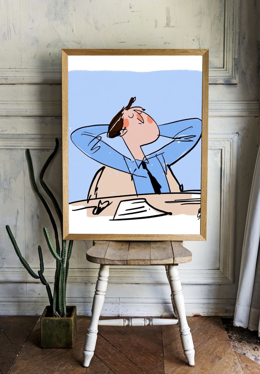 Relaxed Figure Illustration Poster. room preview
