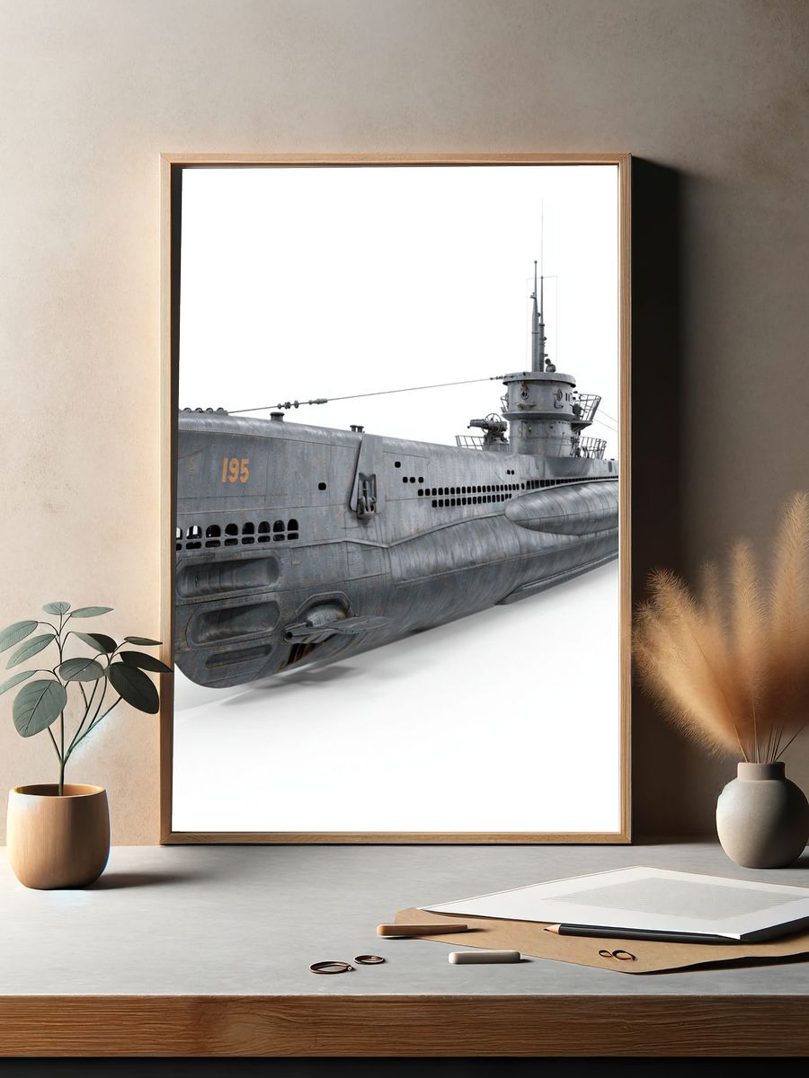 Submarine Illustration Poster. — room view 2