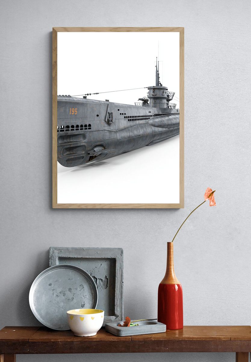 Submarine Illustration Poster. — room view 3